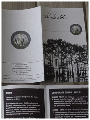 View the brochure design for Keep Louisiana Beautiful
